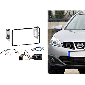 CTKNS03 Nissan Qashqai 2007-2013 Double Din Car Stereo Fitting Kit Fascia, Steering Control