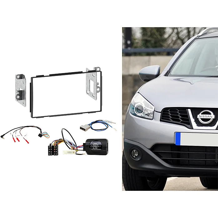 CTKNS03 Nissan Qashqai 2007-2013 Double Din Car Stereo Fitting Kit Fascia, Steering Control
