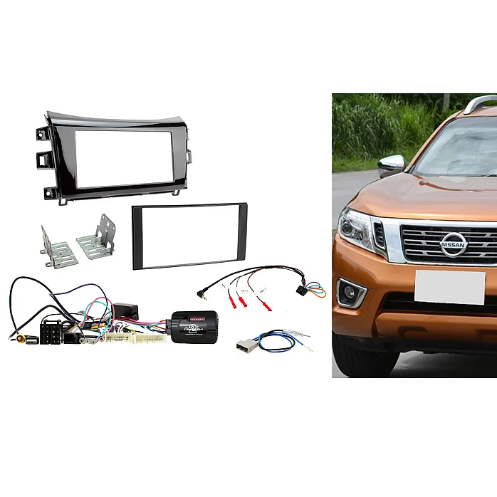 CTKNS10 Nissan Navara 2015-2019 Double Din Car Stereo Fascia Fitting Kit Gloss Black