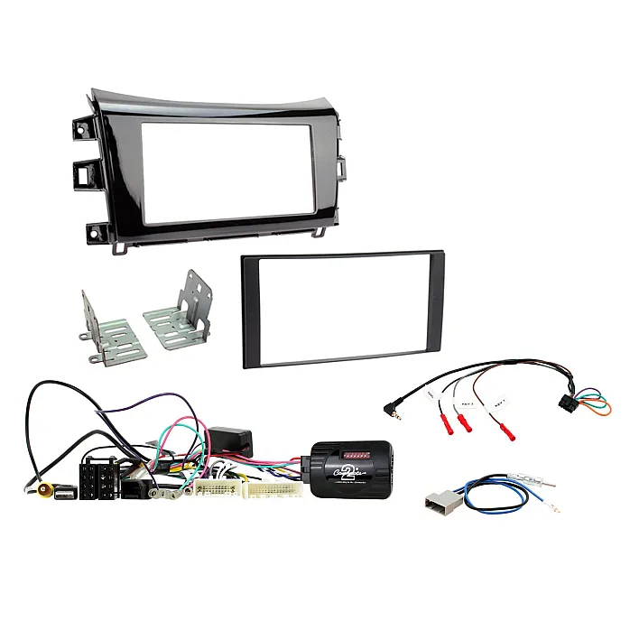 CTKNS10 Nissan Navara 2015-2019 Double Din Car Stereo Fascia Fitting Kit Gloss Black