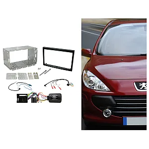 CTKPE03 Peugeot 207, 307, Expert Black Double Din Car Stereo Fascia Fitting Kit