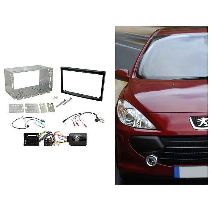 CTKPE03 Peugeot 207, 307, Expert Black Double Din Car Stereo Fascia Fitting Kit