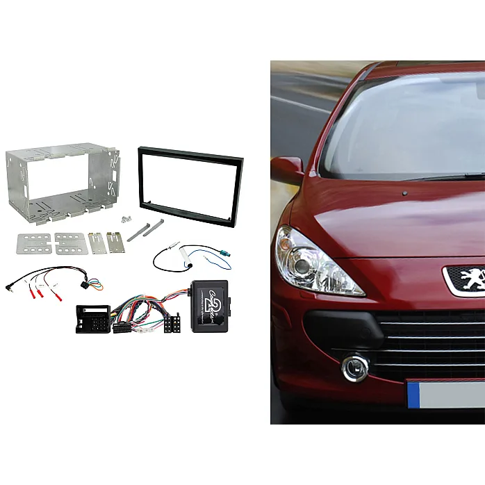 CTKPE04 Peugeot 207, 307, Expert Black Double Din Car Stereo Fascia Fitting Kit