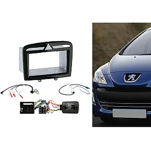 CTKPE05 Peugeot 308 (2007-2013) Black Nacre Double Din Car Stereo Fascia Fitting Kit