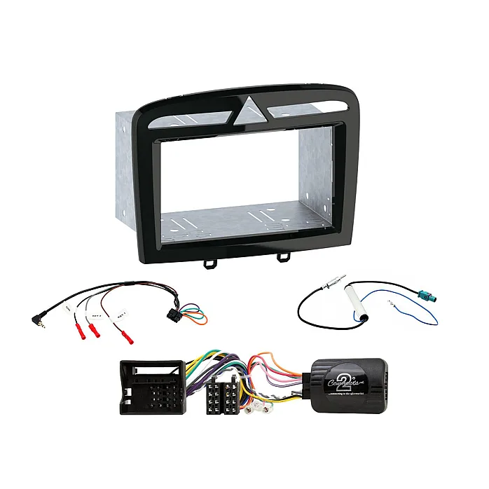 CTKPE05 Peugeot 308 (2007-2013) Black Nacre Double Din Car Stereo Fascia Fitting Kit