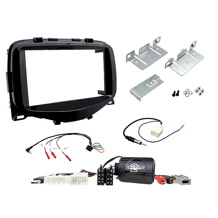 CTKPE07 Peugeot 108 2014 - 2021 Piano Black Double Din Car Stereo Fascia Fitting Kit