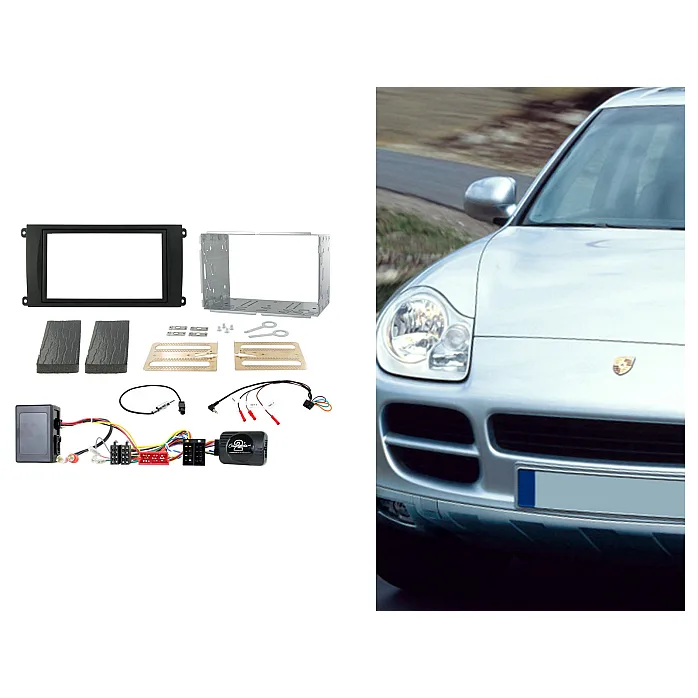 CTKPO02 Porsche Cayenne 2002-2007 Double Din Car CD Stereo Fascia Fitting Kit