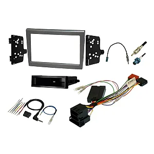 Porsche 911, Boxster, Cayman Single / Double DIN Car Stereo Fitting Kit (SWC/ WITHOUT BOSE) SILVER