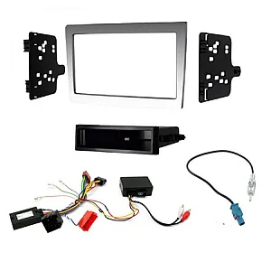 Porsche 997, Boxster, Cayman Silver / Grey Double Din Fascia Car Stereo Fitting Kit