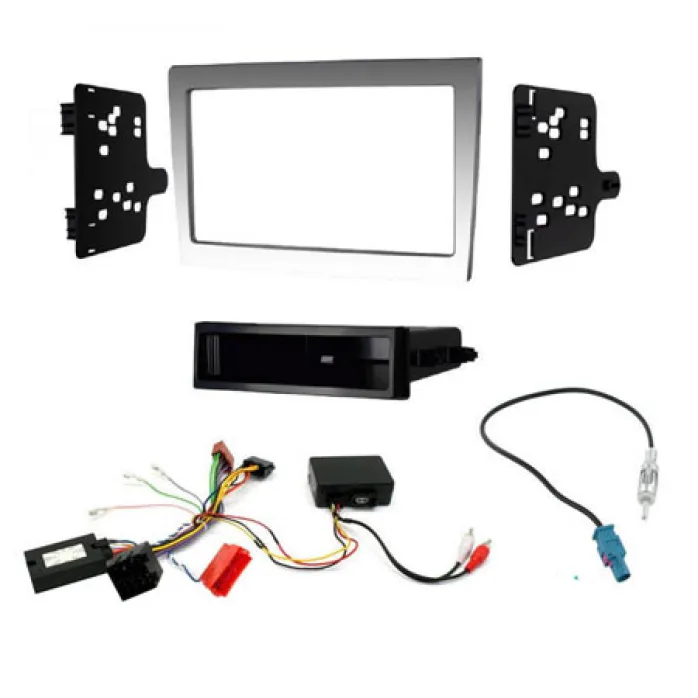 Porsche 997, Boxster, Cayman Silver / Grey Double Din Fascia Car Stereo Fitting Kit