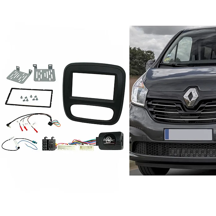 CTKRT06 Renault Trafic 2014-2017 Double Din Car Stereo Fascia Steering Control Fitting Kit
