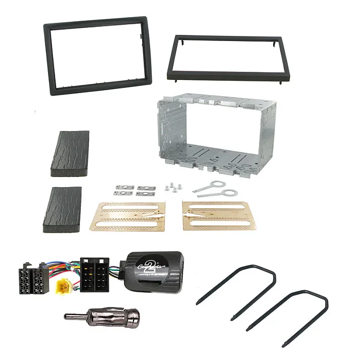 Renault Megane 2005-2008 Double Din Car Sereo Fitting Kit, Fascia, Steering Control Adaptor