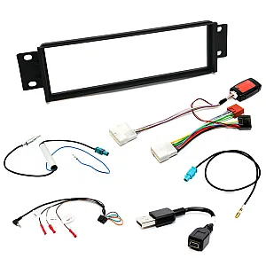 Renault Trafic 2022> Single Din Matt Black Fascia, Steering, FM, DAB, USB Retention Fitting Kit
