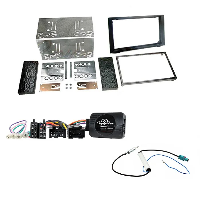 SAAB 9-3 (2008-2014) Car Stereo Fitting Kit Double Din Fascia, Steering Control, Aerial