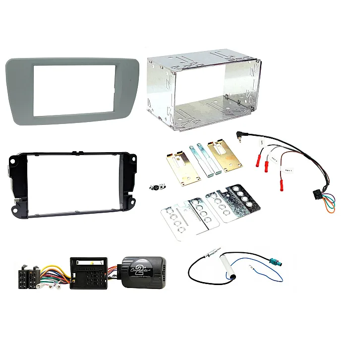 CTKST03 Seat Ibiza 2008-2014 (Conemara Grey) Double Din Car Stereo Fitting Kit Fascia, Steering Control