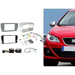 CTKST03 Seat Ibiza 2008-2014 (Conemara Grey) Double Din Car Stereo Fitting Kit Fascia, Steering Control