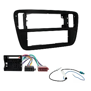 Skoda Citigo 2012-2017 Single Din Car Stereo Fascia, Wiring ISO Fitting Kit Black