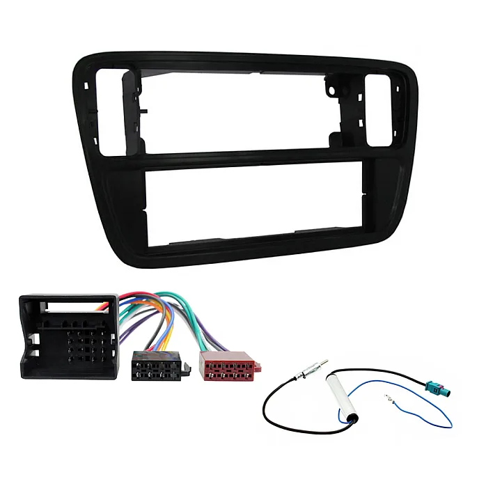Skoda Citigo 2012-2017 Single Din Car Stereo Fascia, Wiring ISO Fitting Kit Black