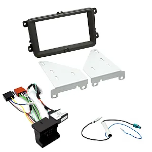 Skoda Fabia 2007 - 2014 Double Din Car Stereo Fascia ISO Harness NO SWC Antenna Adapter Fitting Kit
