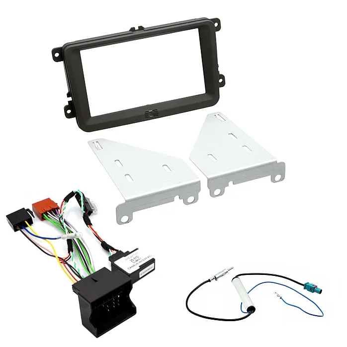 Skoda Fabia 2007 - 2014 Double Din Car Stereo Fascia ISO Harness NO SWC Antenna Adapter Fitting Kit