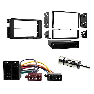 Smart For Two 2007-2010 Black Single Din Fascia / ISO Wiring / Antenna Fitting Kit