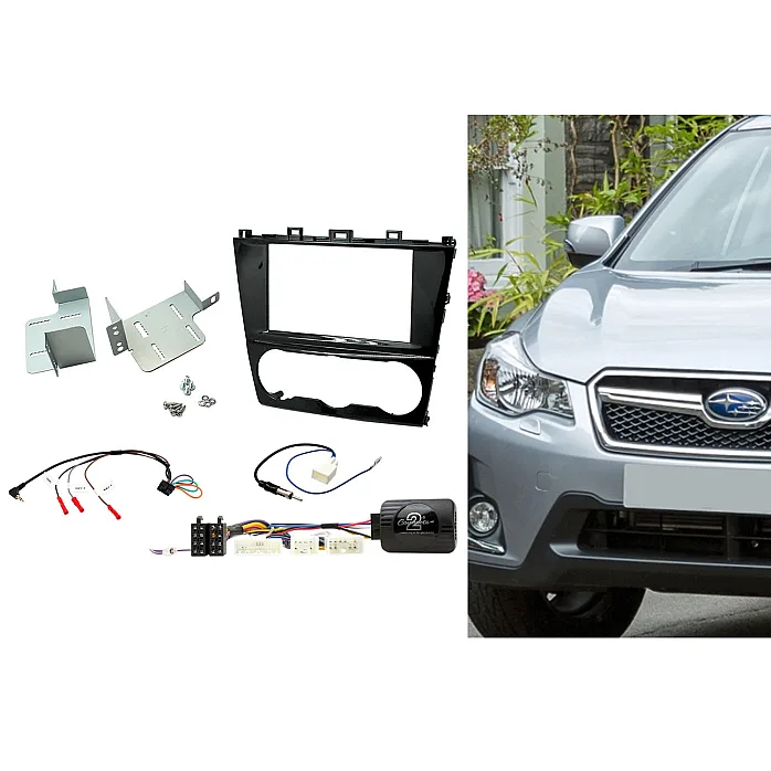 Subaru Forester, Impreza, XV Black Double Din Car Stereo Fascia Fitting Kit