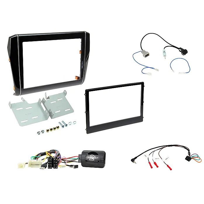 CTKSZ10 Suzuki Swift 2017-2021 Piano Black Double Din Stereo Fascia Fitting Kit