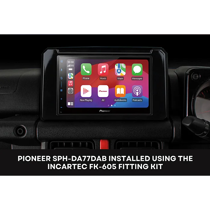InCarTec FK-605 Suzuki Jimny 2018> Double Din Car Stereo Upgrade Fitting Kit With SWC (GLOSS BLACK)