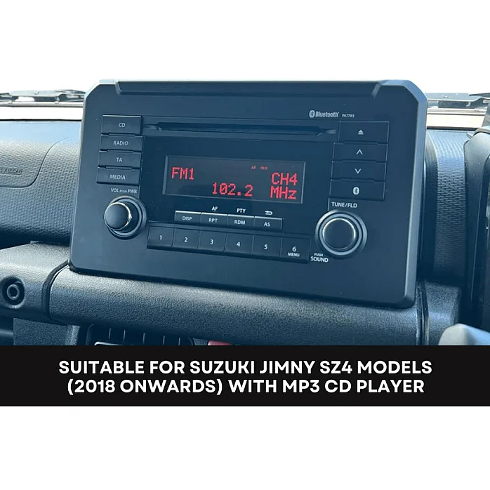 InCarTec FK-605 Suzuki Jimny 2018> Double Din Car Stereo Upgrade Fitting Kit With SWC (GLOSS BLACK)