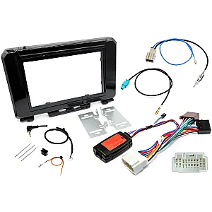 Suzuki Jimny 2018> Double Din Car Stereo Upgrade Fitting Kit With SWC (GLOSS BLACK)