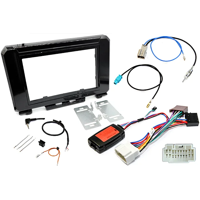InCarTec FK-605 Suzuki Jimny 2018> Double Din Car Stereo Upgrade Fitting Kit With SWC (GLOSS BLACK)