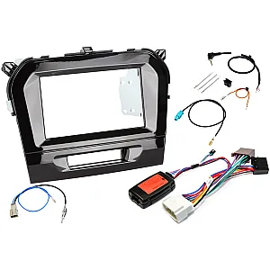 InCarTec FK-964/1 Suzuki Vitara Double DIN Car Stereo Upgrade Fitting Kit (GLOSS BLACK)