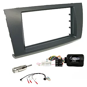 SuzuKi Swift 2005 - 2011 Double Din Car CD Stereo Fascia Fitting Kit & Stalk Control