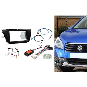 Connects2 CTKSZ06 - Suzuki SX4 S-Cross Double Din Car Stereo Fitting Kit Fascia, Steering Control