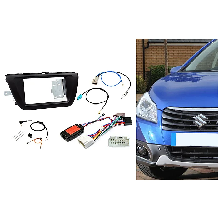 Connects2 CTKSZ06 - Suzuki SX4 S-Cross Double Din Car Stereo Fitting Kit Fascia, Steering Control