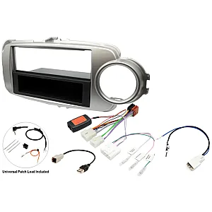 Toyota Yaris (2012-2020) Single DIN Car Stereo Upgrade Fitting Kit (SILVER)