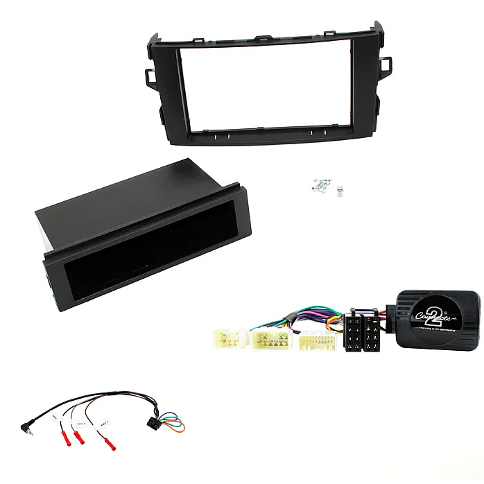 Toyota Auris 2007-2013 Single / Double Din Car CD Stereo Fitting Kit, Fascia & Stalk Control