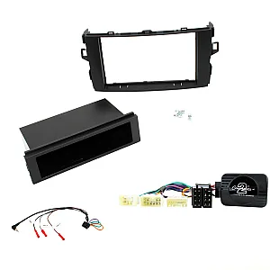 Toyota Auris 2007-2013 Car Stereo Fitting Kit, Fascia & Steering Stalk Control Black