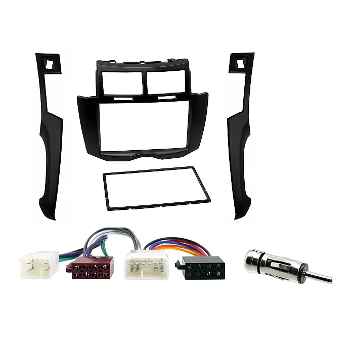 Toyota Yaris MK2 2007 - 2011 Car Stereo Dark Grey Fascia ISO Aerial Fitting Kit