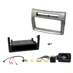 Toyota Corolla Verso 2004 - 2007 Single Din Stereo Silver Fascia Steering Control Fitting kit
