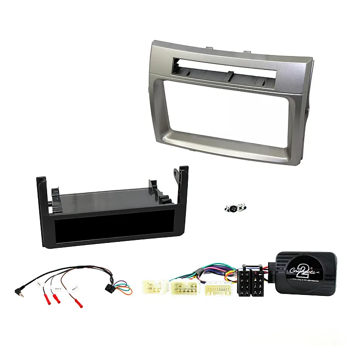 Toyota Corolla Verso 2004 - 2007 Single Din Stereo Silver Fascia Steering Control Fitting kit