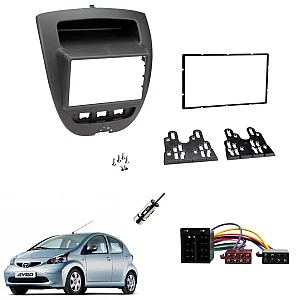Toyota Aygo 2005 - 2014 Double Din Fascia / Wiring / Antenna Adaptor Kit