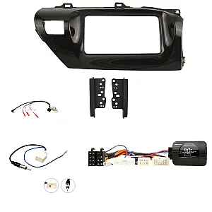 Toyota Hilux 2015 - 2020 Double Din Fascia / Steering / Antenna Fitting Kit