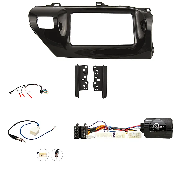 Toyota Hilux 2015 - 2020 Double Din Fascia / Steering / Antenna Fitting Kit