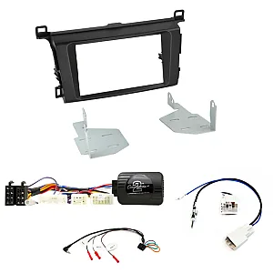 Toyota RAV4 (2014-2018) Double Din Car Stereo Fascia / Steering / Antenna Adaptor Kit