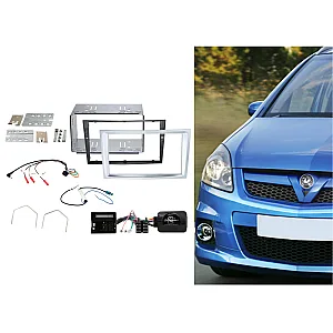Vauxhall Astra, Antara, Zafira ( Matt Chrome ) Double Din Car Stereo Fitting Kit