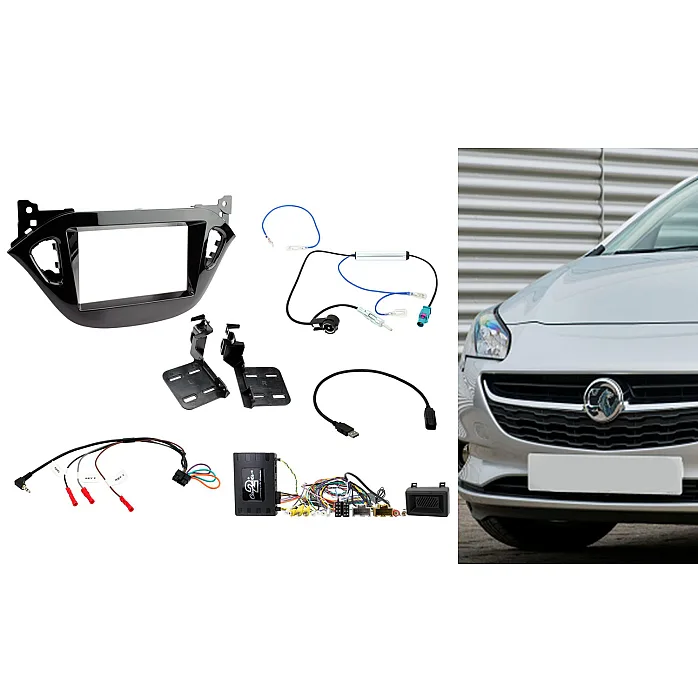 CTKVX43 Vauxhall Corsa 2014-2019 Piano Black Double Din Car Stereo Fascia Fitting Kit