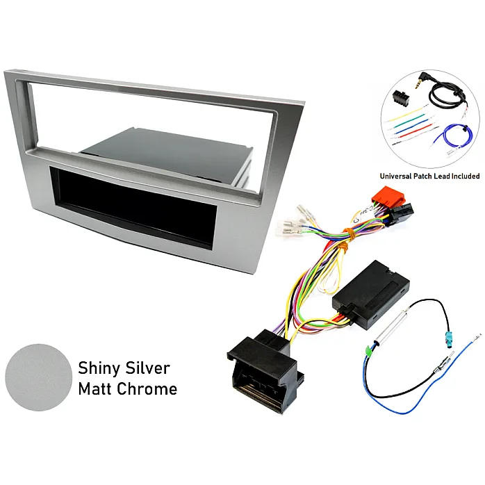 InCarTec FK-2302-C Vauxhall Corsa D Single Din Car Stereo Fitting Kit (SHINY SILVER/ MATT CHROME)