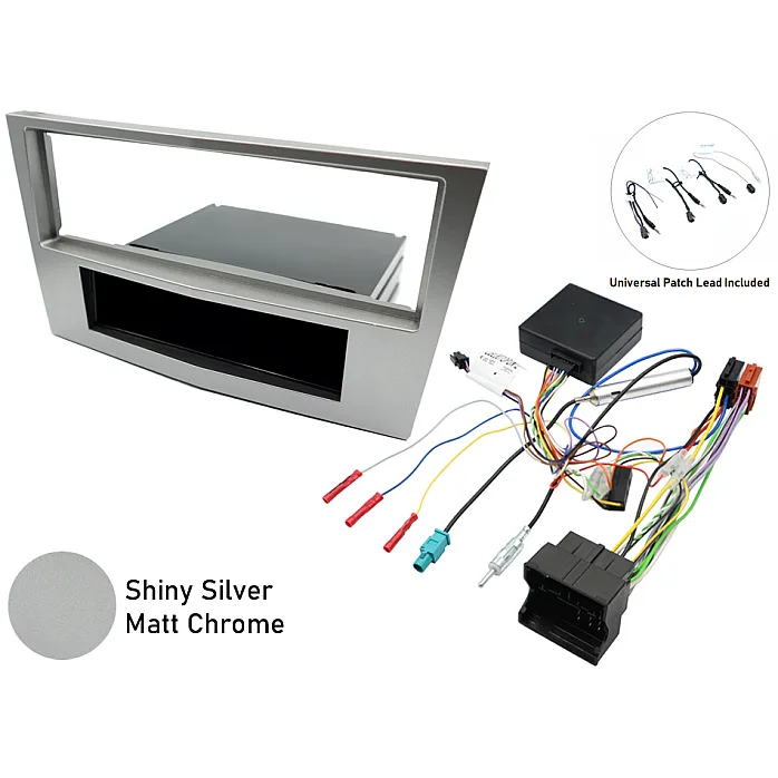 InCarTec FK-2302 Vauxhall Single DIN Stereo Fitting Kit (SHINY SILVER/ MATT CHROME)