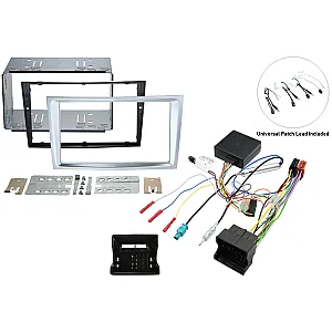 InCarTec FK-8412 Holden Double DIN Complete Stereo Upgrade Fitting Kit (MATT CHROME/ SILVER)